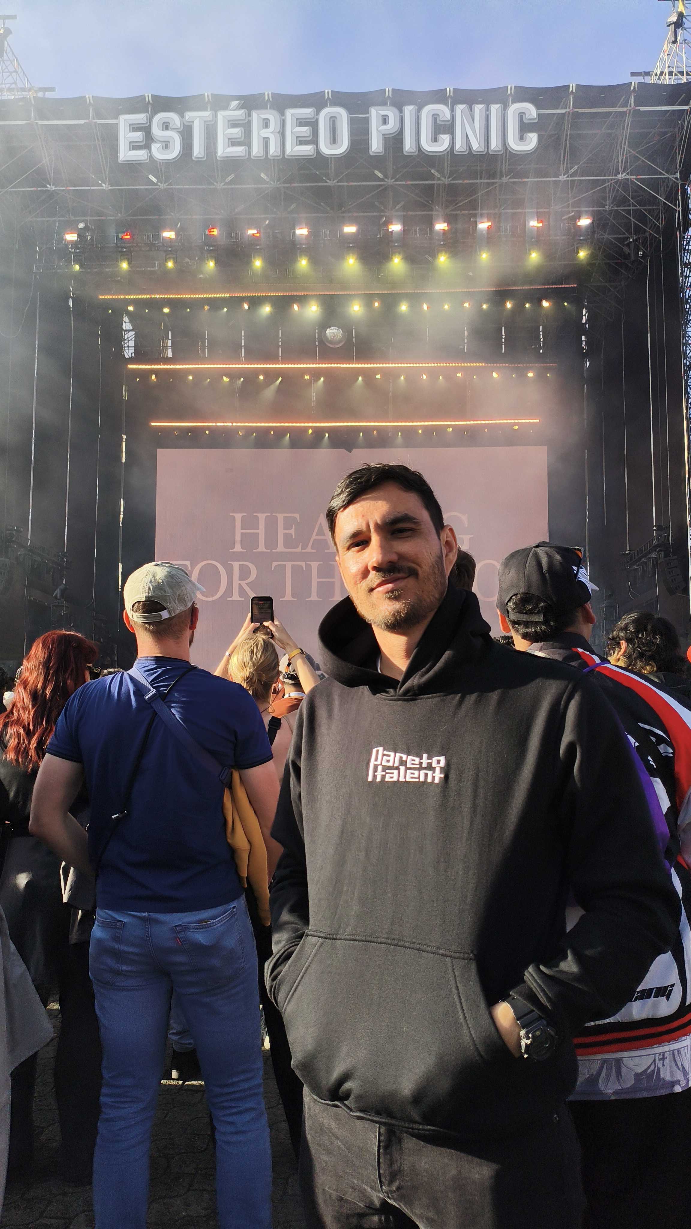 Pareto Talent operator wearing the Pareto hoodie